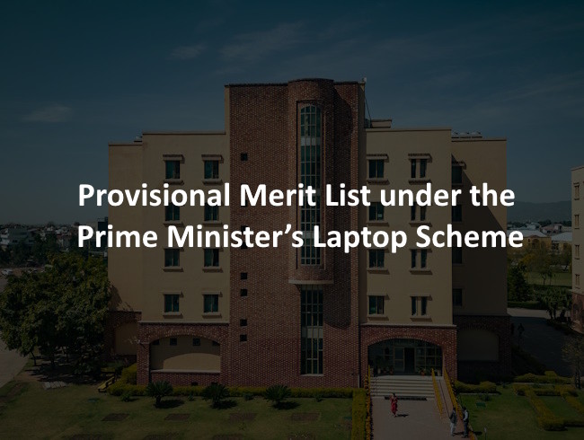 Provisional Merit List under the Prime Minister’s Laptop Scheme
